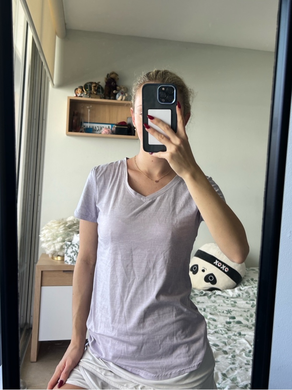 Danskin Light Lavender V-Neck Tee